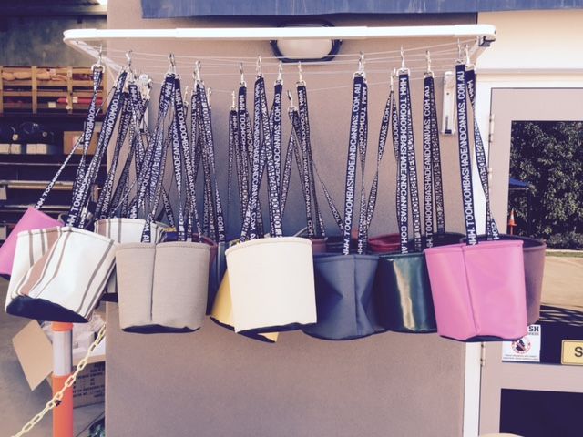Two Red and Black Cushioned Shooting Bags With Black Handles — Toowoomba Shade & Canvas in Harristown, QLD