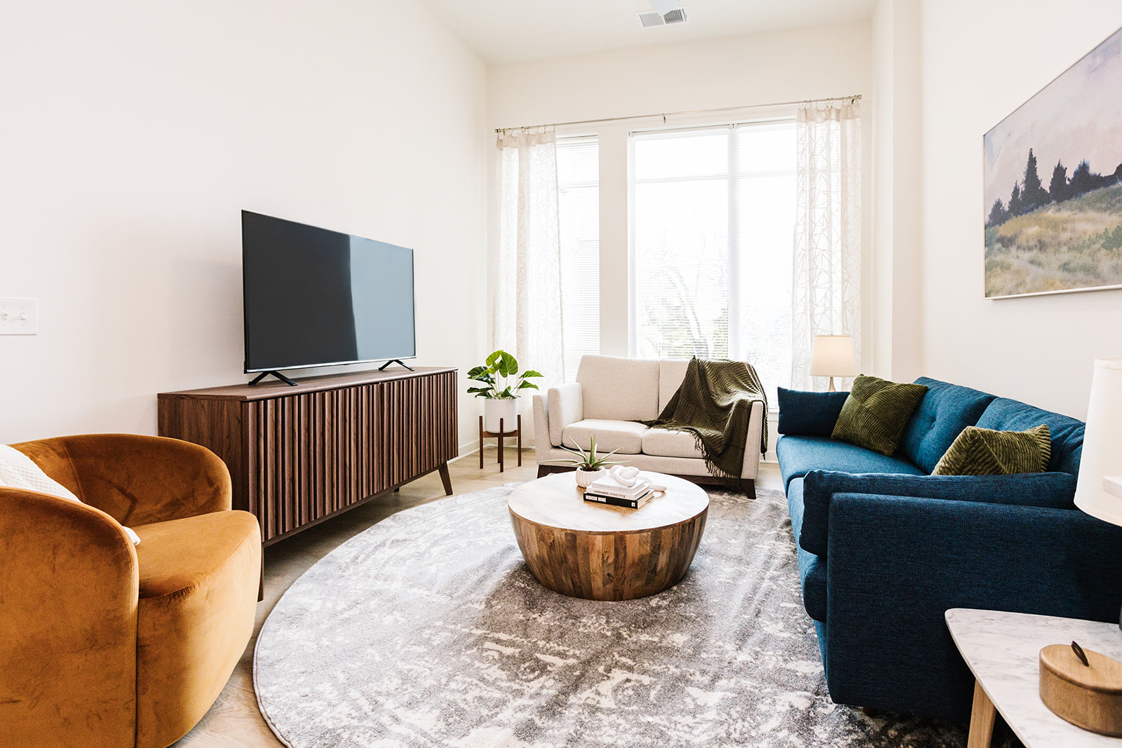 Living room at Opal Largo Station in Largo, MD.