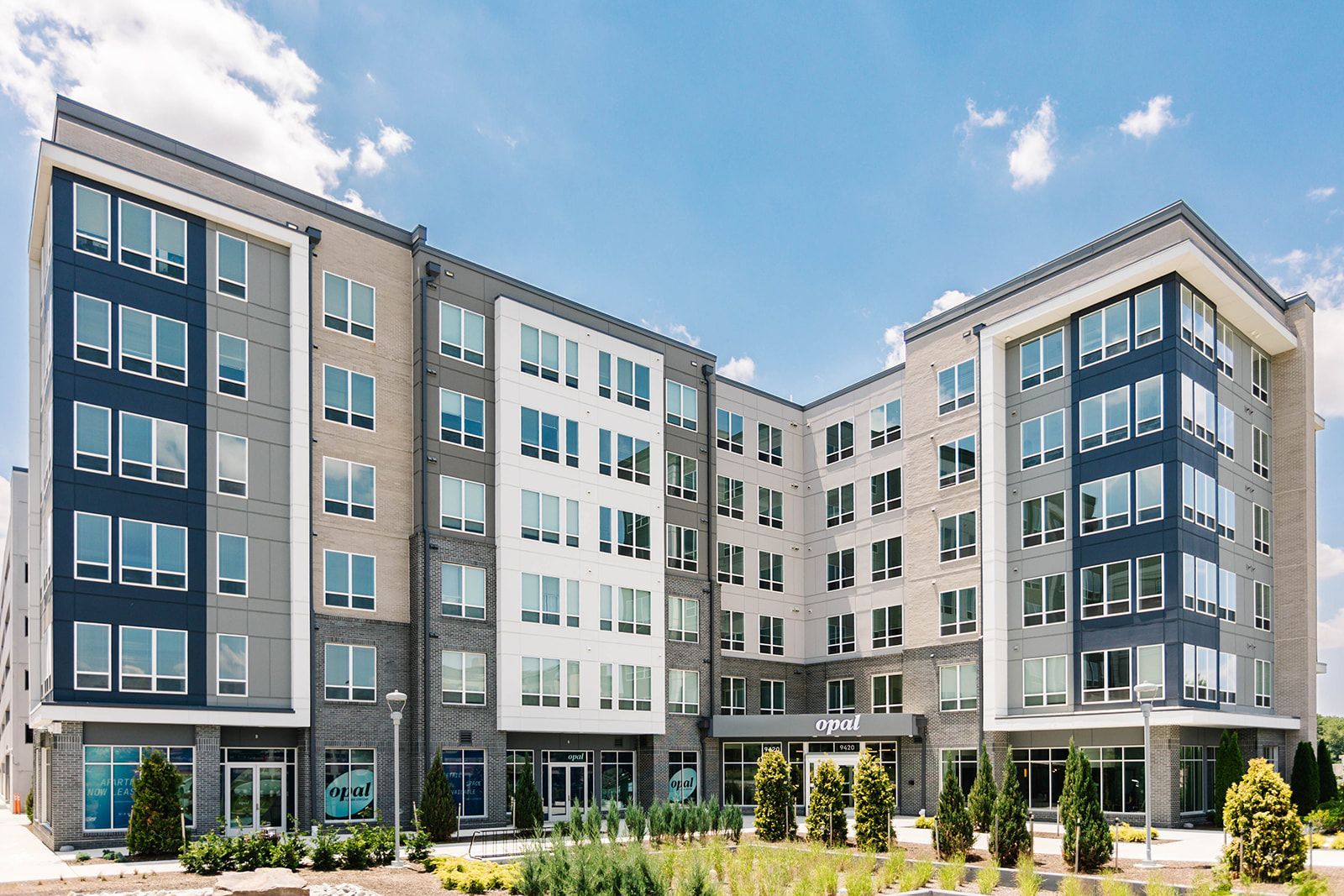 Exterior view of Opal Largo Station Apartments in Largo, MD.