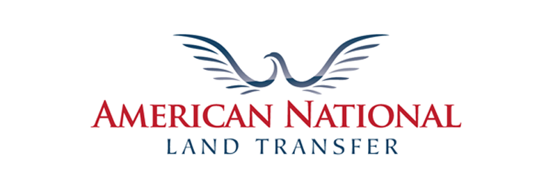 The american national land transfer logo has a bird with wings on it.