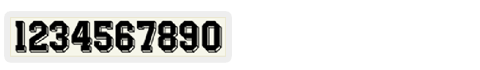 Numbers 1 through 0 in bold, with a shadow effect, on a light-colored rectangle.