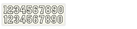 Two rows of numbers, 1 through 0, displayed in a rounded rectangle.