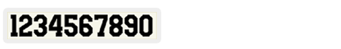 Numbers 1-0 in black, inside a white rectangle.