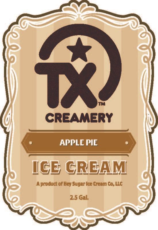 TX Creamery pint label for Apple Pie
