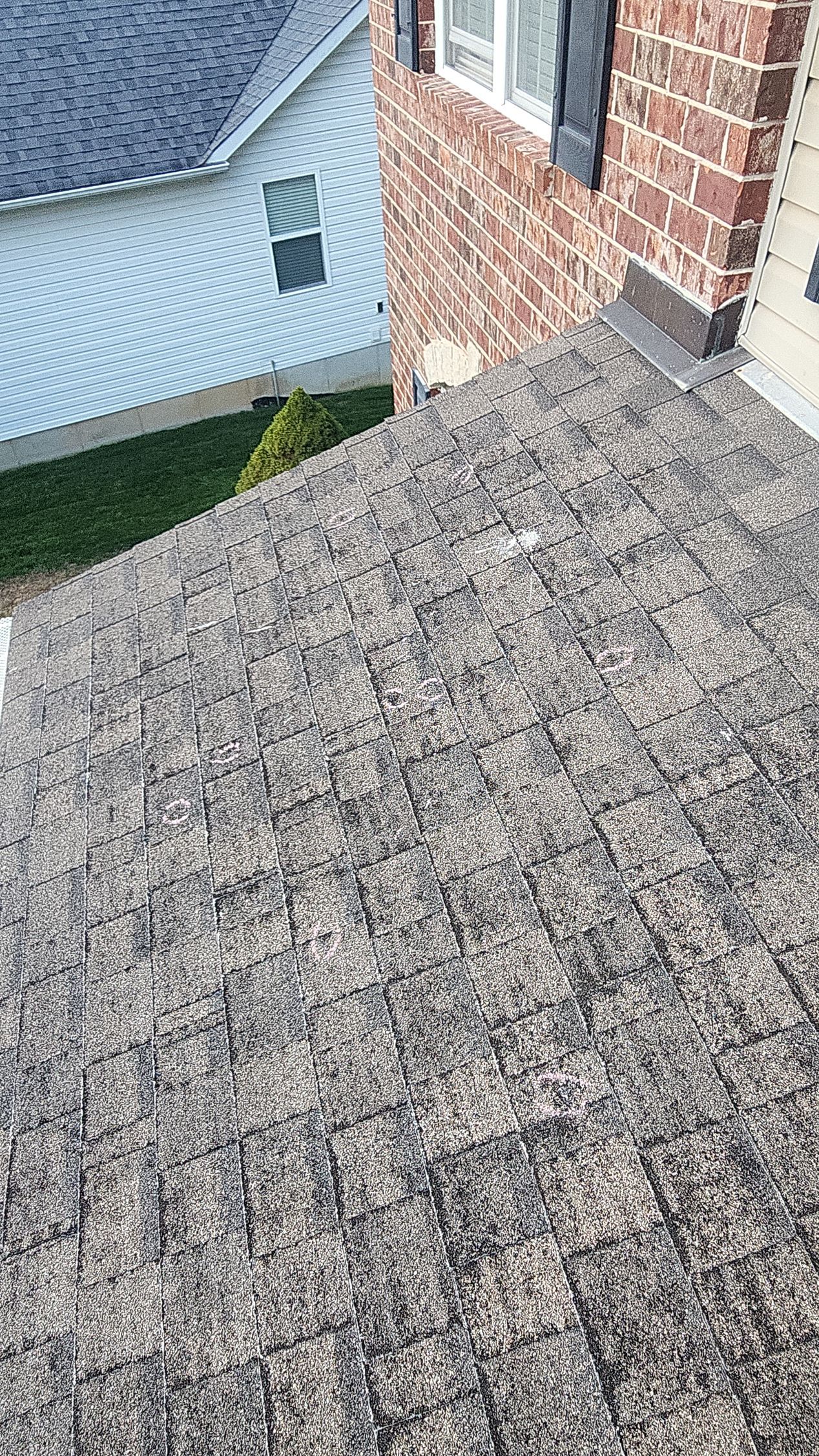 Storm damaged roof