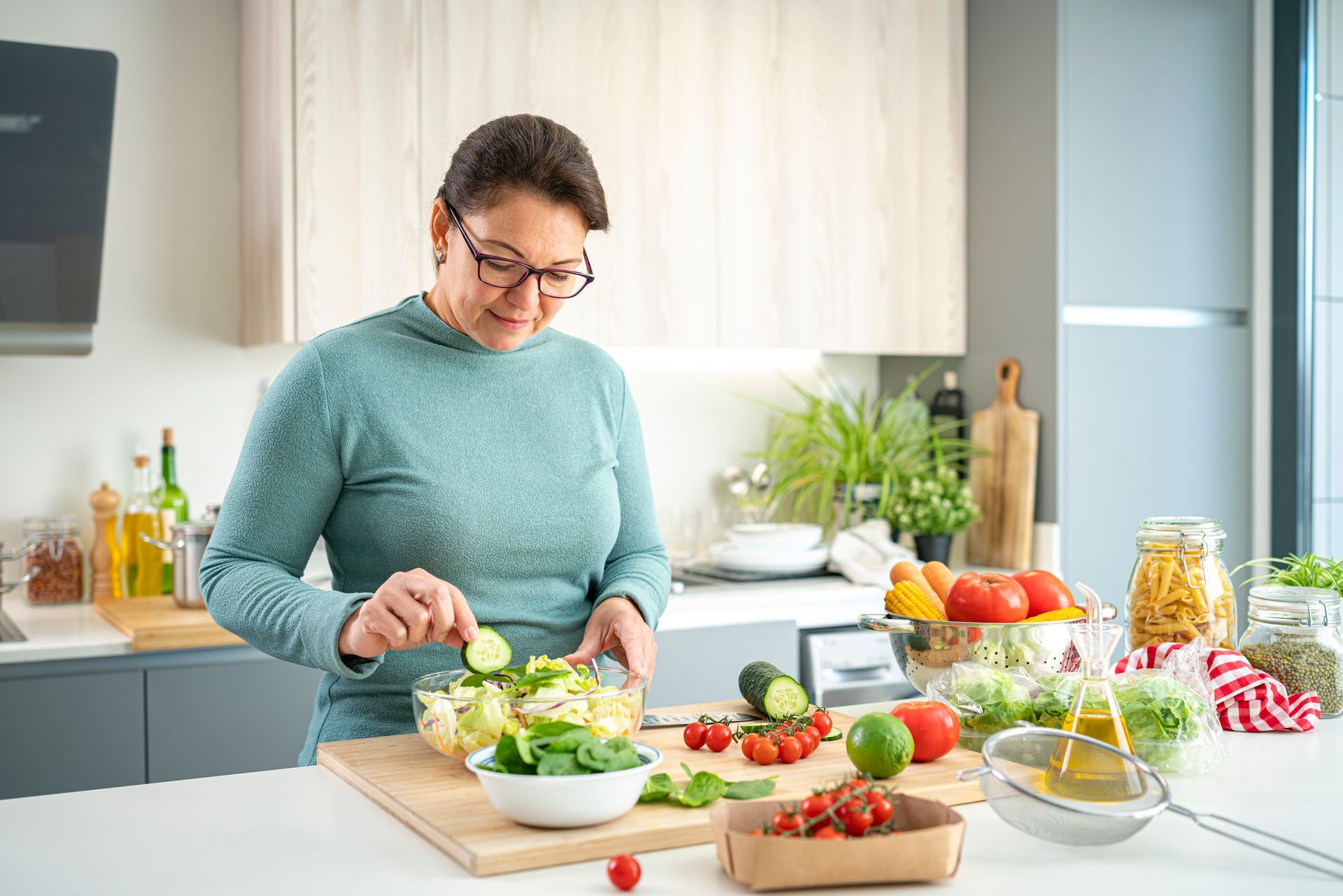 Woman preparing a healthy meal