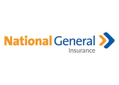 The national general insurance logo is orange and blue on a white background.