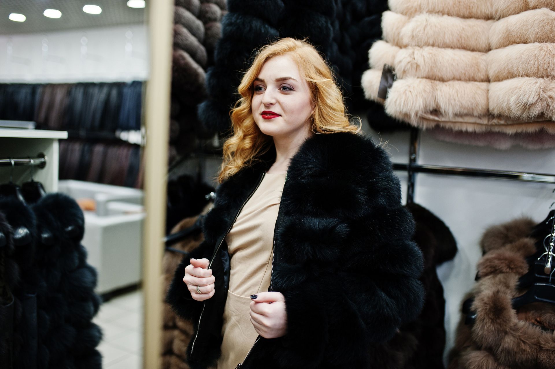 Blonde Girl in Fur Coat — Atlanta, GA — Atlanta Furs