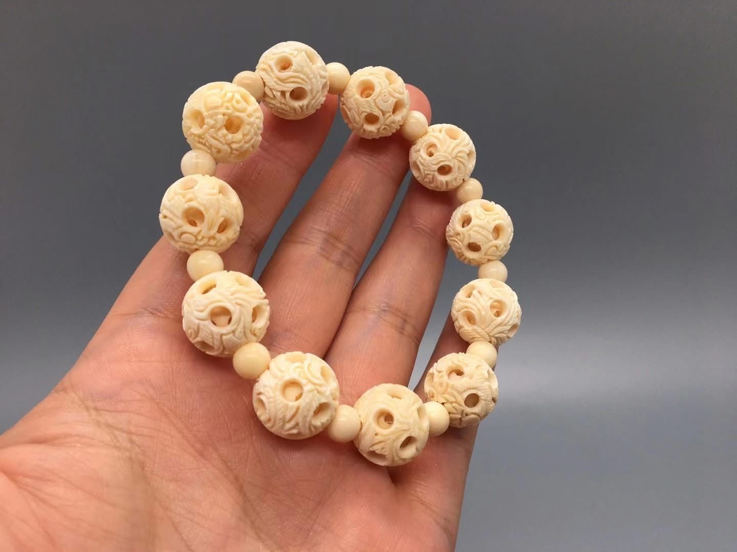 【龍鳳戲珠-鬼工球串】15mm鬼工球整體雕刻