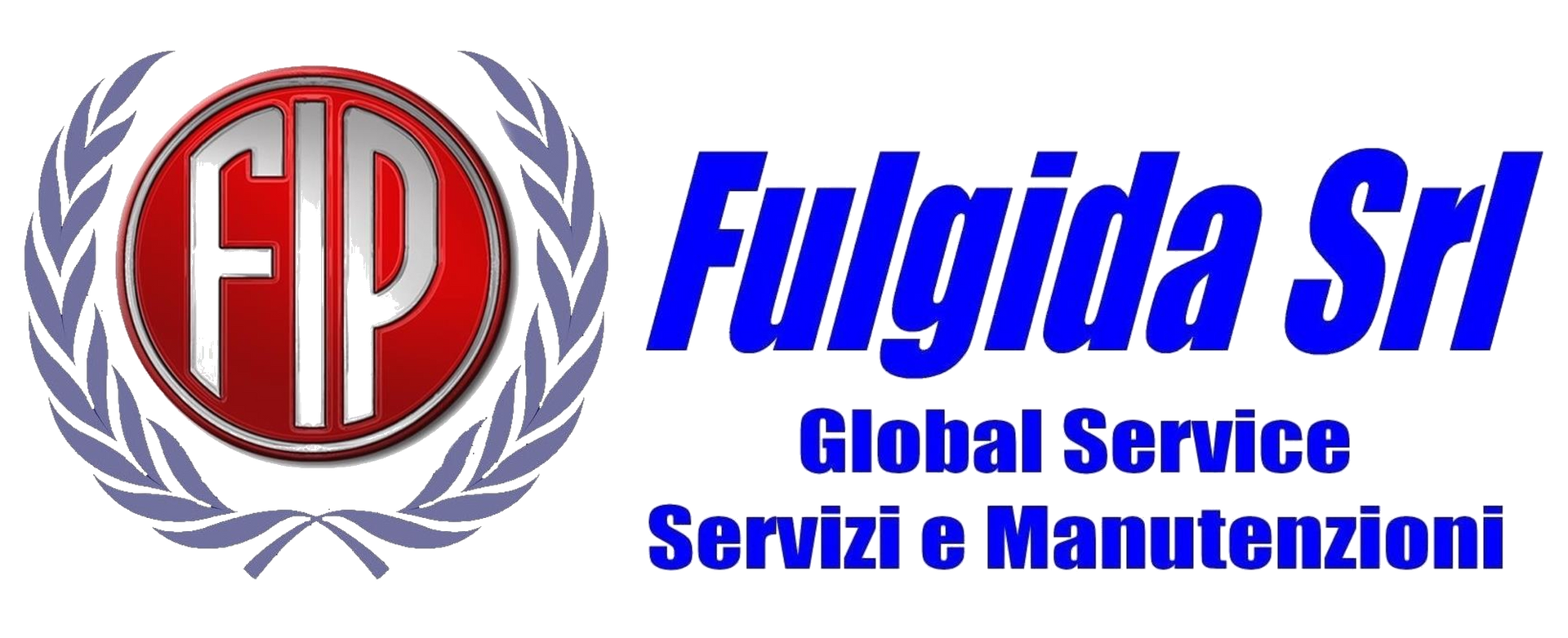 Logo di FIP Fulgida Global Service con testo rosso e grigio e un emblema circolare rosso