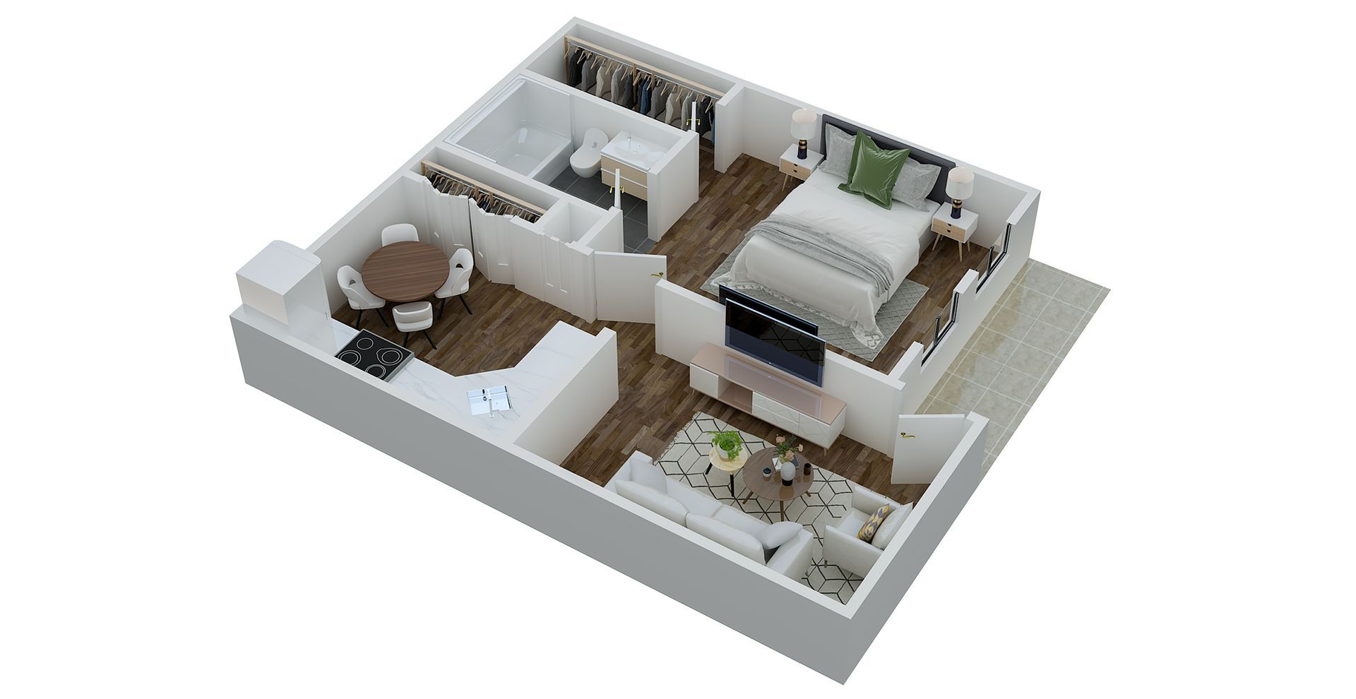 1x1 Floor Plan