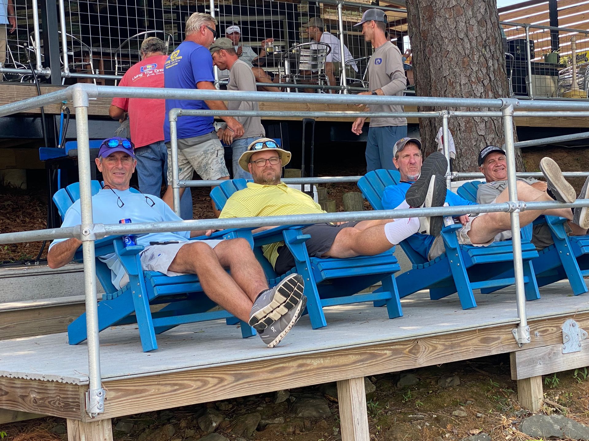 Adirondak chairs w/customers