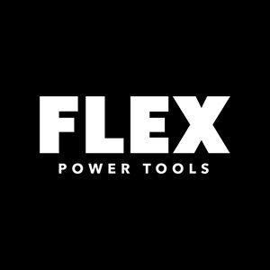 FLEX Power Tools logo in bold white text on a black background