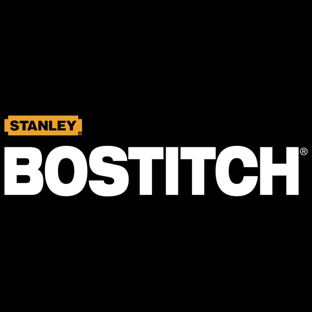 STANLEY Bostitch logo in yellow and white on a black background