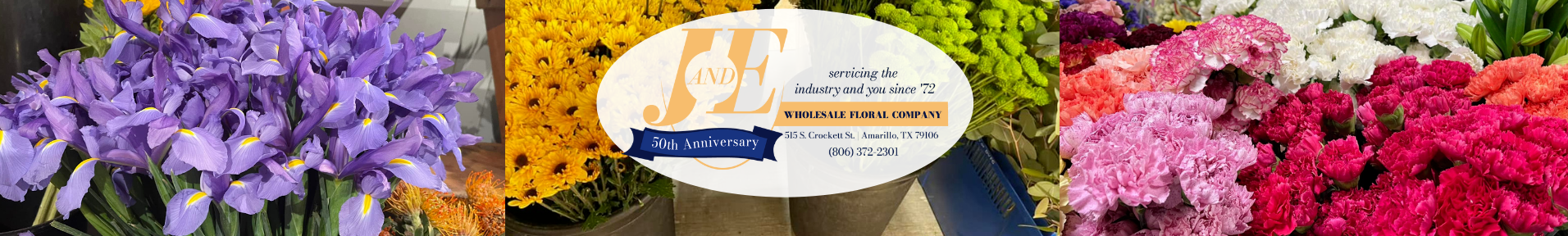 J&E Wholesale 50th anniversary banner