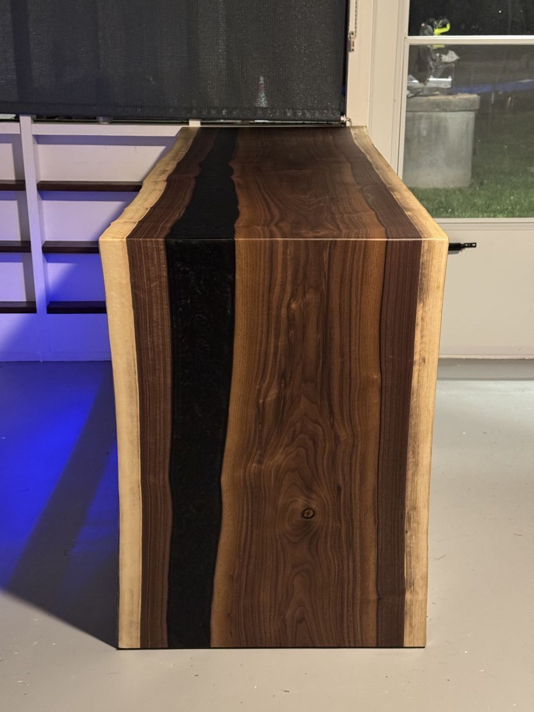 Waterfall edge of a walnut river bar