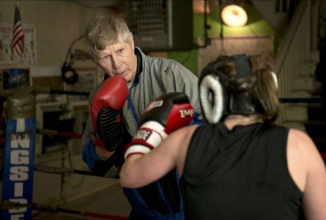 Sam Jones teaching boxing