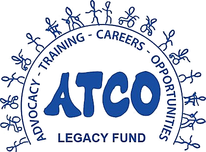 A blue logo for the atco legacy fund