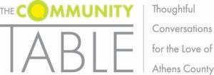 A logo for the community table in athens county