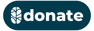 A navy blue button with the word donate on it.