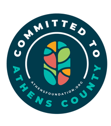 The logo for committed to athens county