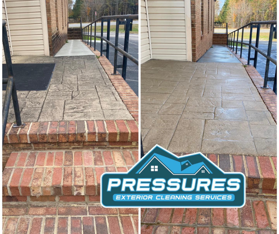 Pressure washing concrete and bricks Pressure washing concrete and bricks