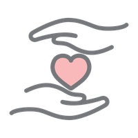 hand with heart icon