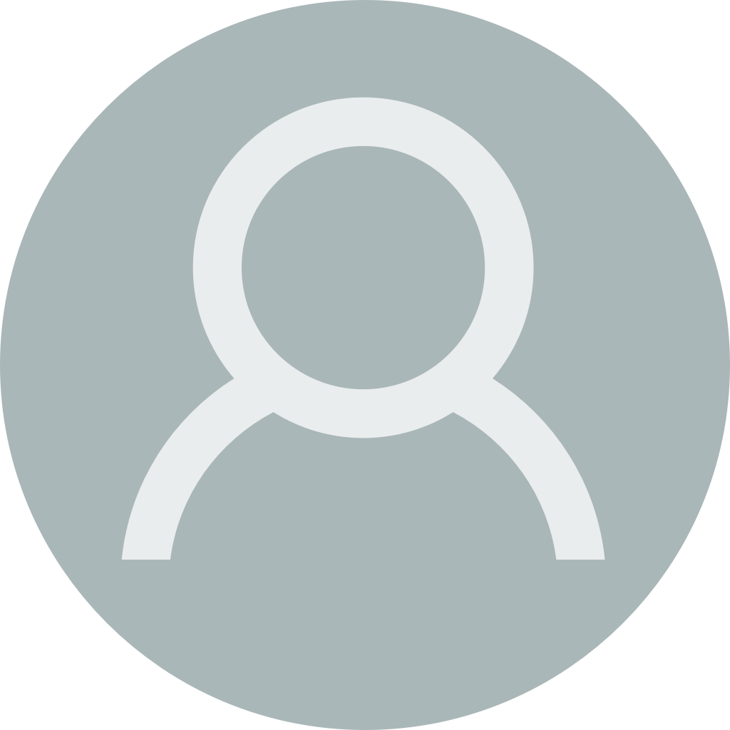 Gray circular user avatar icon on a light gray background