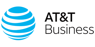 AT&T Business logo: a blue and white globe next to the words