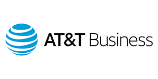 AT&T Business logo: blue globe next to the words