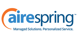 Airespring logo with orange arc above blue text