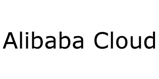 Alibaba Cloud logo in black text on a white background.