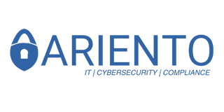 Logo of Ariento with a blue lock icon and text