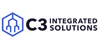 Logo for C3 Integrated Solutions: Hexagon and abstract design,