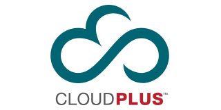 CloudPlus logo with teal infinity cloud symbol and red