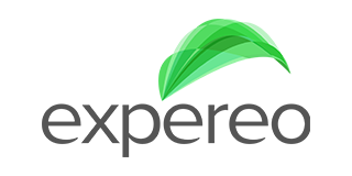 Logo for Expero: Gray text with