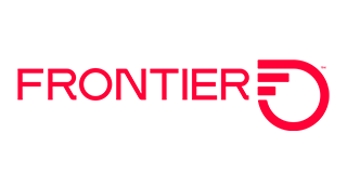 Frontier Communications logo in red: text