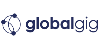 Logo for Globalgig, with a stylized globe icon and the words