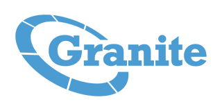 Blue logo with the word