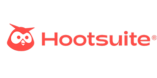 Hootsuite logo: red owl icon next to red text