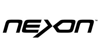 Nexon logo with bold black letters on white background; the “X” is stylized and the “n” is in lower case.