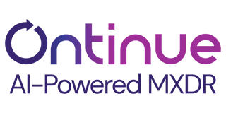 Logo for Ontinue, featuring purple text and a circle with an arrow, with