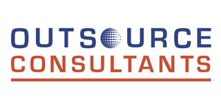 Logo for Outsource Consultants with blue and orange text.
