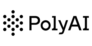 Logo of PolyAI: Black dots arranged in a cluster to the left of