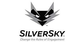 SilverSky logo with a stylized wolf head and text