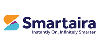 Smartaira logo with orange, purple, and blue shapes and dark blue text