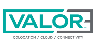 Valor logo in teal and gray, with the word