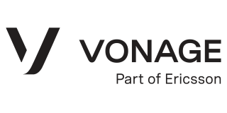 Vonage logo with stylized