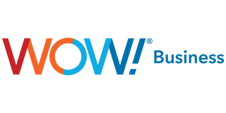 WOW! Business logo: colorful text with exclamation point and registered symbol.