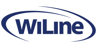 WiLine logo: dark blue text with curved lines, white background.